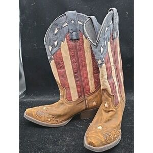 Laredo Leather Boots Women 6 M Stars Stripes Flag Patriotic Cowgirl Cowboy 52165